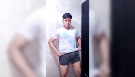Young Latino masturbates in his room