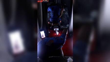 Front angle 1of 5 and a vibrator gaping his hole open and filling up my ass until he cums