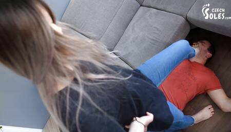 Small Asian girl gives a sassy thief his first karate lesson