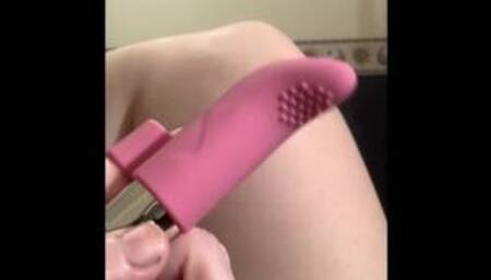 TOY TEST - Adam and Eve Finger Vibe mature MILF BBW natural bush pierced vibrator