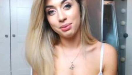 Blonde Euroslut Shows Big Boobs