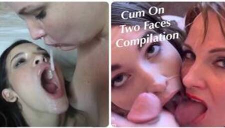 Cum on Two Girls Facial Compilation : Amateurs Suck, Swap & Swallow