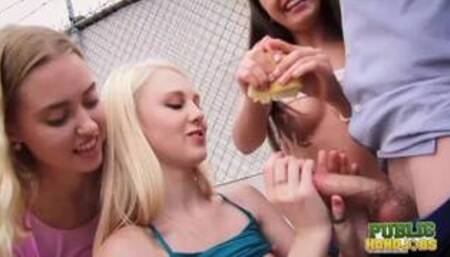 PublicHandjobs - Can Too Many Girls Give A Handjob At Once?