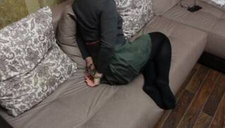 Hermione granger slave handcuffed show feet sexy foot fetish nylon pantyhose tights