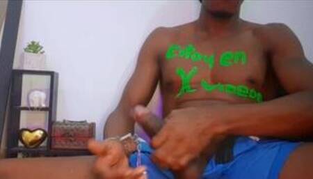 Gay Casting / Handsome Black Guy Jerck Of / Huge Cock Cumshot /