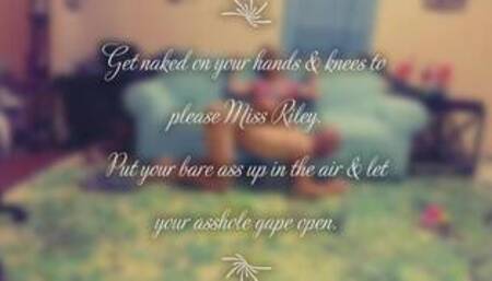 Male Slave Cuckold Foot Stool Caption Story with Commentary Subtitles by Bimbo Mistress(the ad)