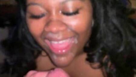 Black sexy BBW facial cumshot compilation by white cock