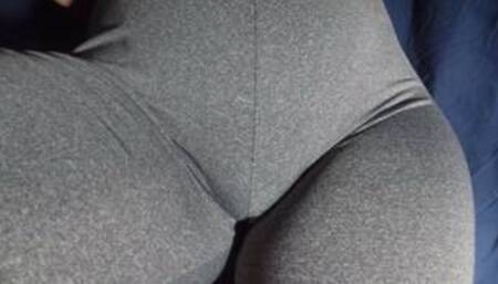 Watch my mound in gray leggings