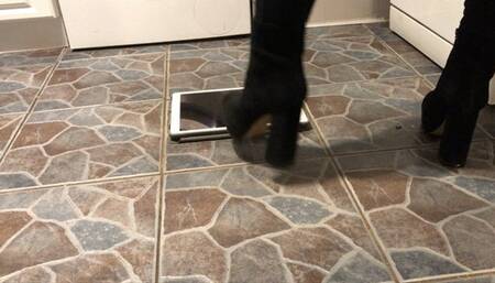 Ipad and food crush with boots