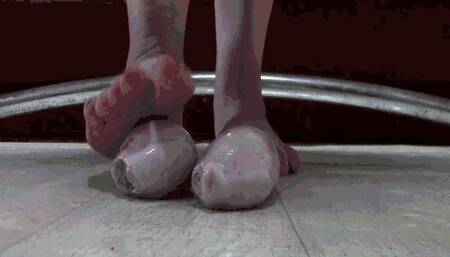 Your full balls caress my feet and burst under them releasing their eggs WMW