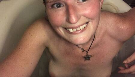 Hot, sweaty and horny in the bath