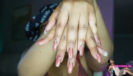 Red Glitter Nail Tapping