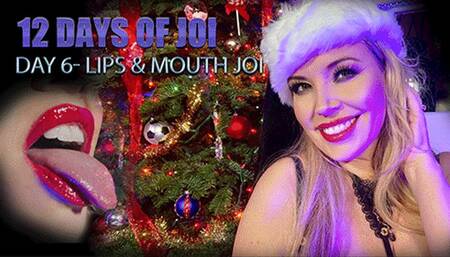 12 Day of JOI - Day 6  Lips Mouth ASMR JOI with Milf Anastasia Pierce, Holidays Christmas Femdom Jerk off HD