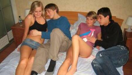 Inga and Lola are enjoying intense pound with two big cocks