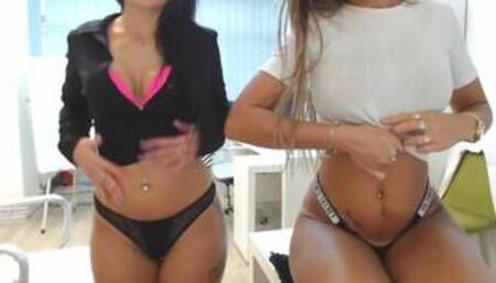 Office lesbian woman fucking on the desk