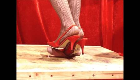 Mistress Julia puts her slingbacks to work Side View HD Real