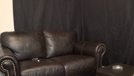 Sexy Leathered Up Bad Girl Biker Chick MILF Blows Smoke Rings in White Leather