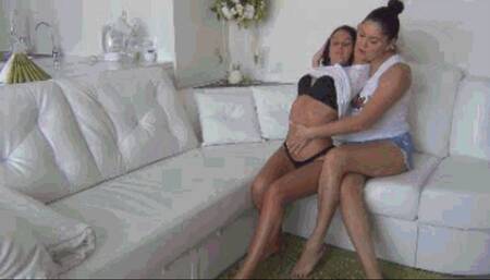 CUM BECAUSE OF BELLY PLAYING (bg)