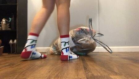 Fat Ass crushing and stomping trash