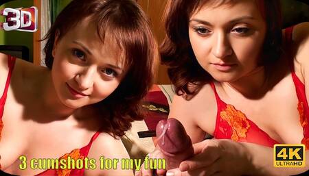 366 - 3 cumshots in a row 3D SBS 4K