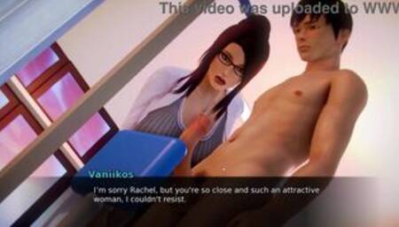 [Gameplay] Waifu Academy | Hot Redhead MILF College Nurse Treats Student Patient W...