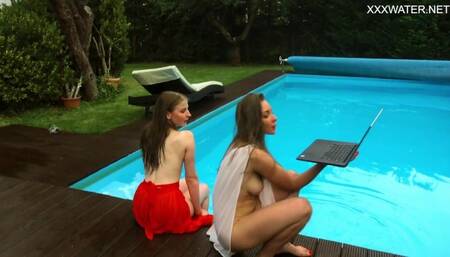 Impeccable soul mate's swimming pool teen dirt