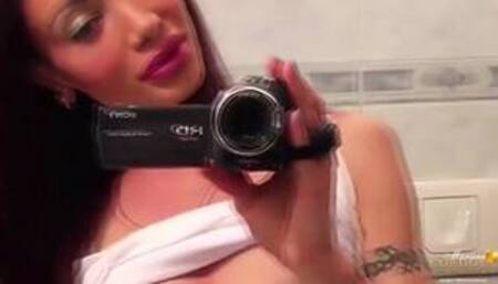 Self Shot Mariana Cordoba strips her lingerie