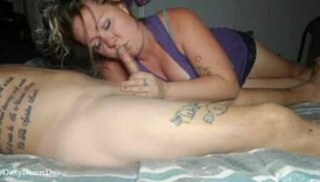 MILF fucking her man with new cock ring!