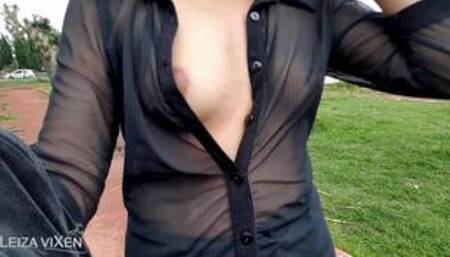 Walking in Public With Transparent Blouse