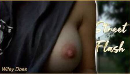 Wifey public street boob flash dare