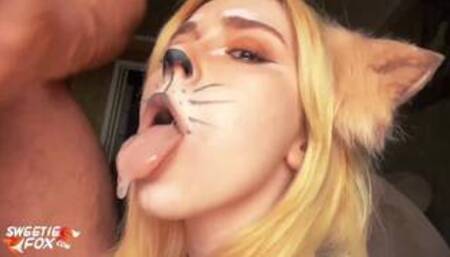 Steampunk Girl Hard Doggy Sex and Blowjob with Oral Creampie - Fox Cosplay