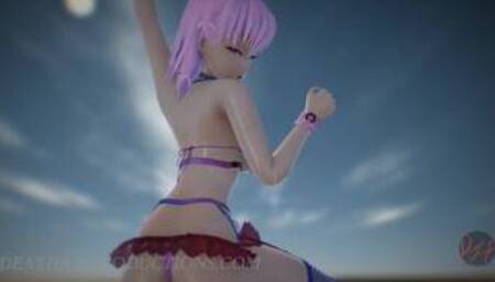 SFW MMD 4k UHD Misaka Rose bondage bikini - Pom Pom Dance 1071