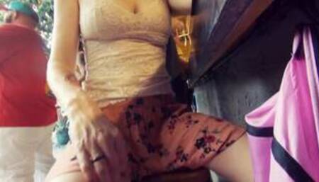 Public outdoor Cantina - No panty peek