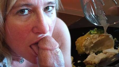 Sucking dick to eat cum with my chicken part 2