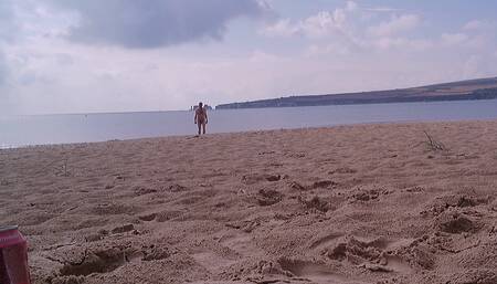 Walking naked out of the sea at nudist beach - Rockard Daddy