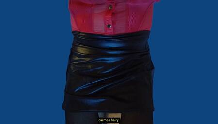 Slutty Italian crossdresser gets her ass dirty with a big purple dildo