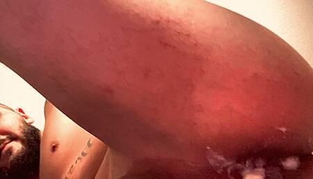 Playing wit dildo after fuck cum close up