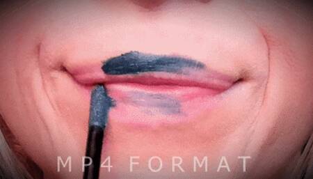 Blue Lipstick Makeup Lip Sniff (HD) MP4
