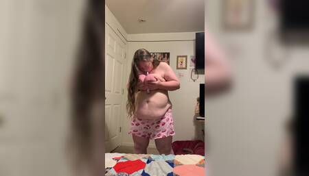 Playing with my vibrator and my huge tits!