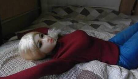 Blonde secretary came to new boss again to improve job interview results.