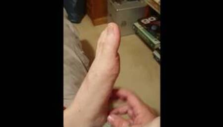 Strapped down on back board feet tickling