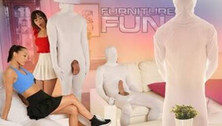 Alexis Tae And Whitney Wright Lift Their Skirts And Sit On Cock Decorations - FreeUse Fantasy