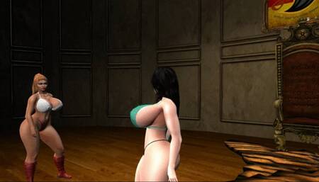 TOPLESS BIG BOOB WRESTLING: ISABELLA VS KENDRA