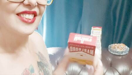 Chain of two red marlboros in close-up baby