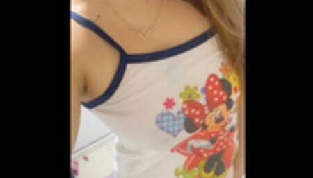 Naughty wife films sitting a lot in naughty brunette