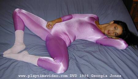 Georgia Jones TEEN Spandex Bodysuit Socks and Pink Cotton Panties with Sweet and Sexy Jerk Off Encouragement! Full Scene Video! "Stroke your little dick! Give me what I want!"