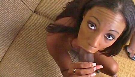 Beautiful Black Lady Enjoys Big Dick In Her Mouth And Then Her Pussy P2