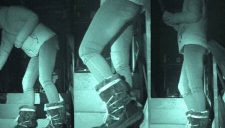 Cock flattened under Tanja's chunky Hilfiger snow boots - Cam 1