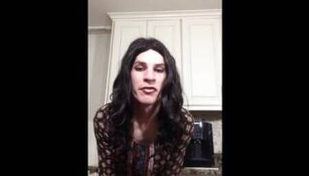 Sissy crossdresser begs for cock
