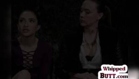 Lezdom mistress toying and dildo fucking submissive dyke